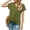Army Green #036, variant on Women's V Neck Twist Knot Shirts Comfy Casual Short Sleeve Summer Tops Pink 2XL