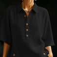 thumbnail image 7 of akafmk Womens Linen 2 Piece Sets Summer Button Down Collared Short Sleeve Shirts Shorts Set with Pockets Matching Set Fashions Vacation Outfits, 7 of 7