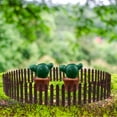 thumbnail image 3 of FESTFENDS 2pcs Micro Garden Fence Mini Decor Fence Coffee Wood Fairy Gardens Miniature Decorations, 3 of 4