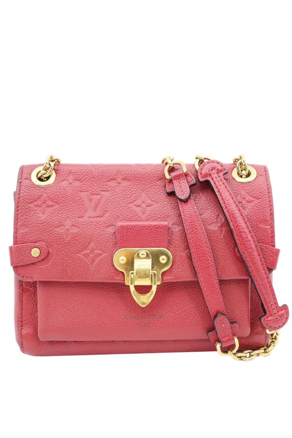 Pre-Owned Louis Vuitton Vavin BB Monogram Empreinte Leather Shoulder Bag Red