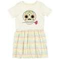 thumbnail image 3 of Inktastic DÃ­a De Los Muertos Skull with Flower Girls Toddler Dress, 3 of 5