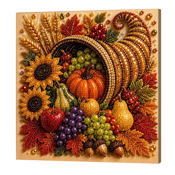 Autumn Pearl Diamond Art Kit, Decorative Diamond Painting Craft Set, Adult Art Craft Gift (A)