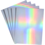 Gift Boutique 50 Metallic Holographic Card Stock Shiny Iridescent Mirror Paper Sheets Mixed Colors Foil Board Reflective Sheet for Craft Cardboard Mirrored Embossing Crafts Letter Size 8.5 x 11