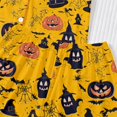 thumbnail image 6 of Bobifish Toddler Girls Halloween Print Sleepwear Sets Short Sleeve Collared Button Down Top&Shorts Nightwear Kids Girls Sets, 6 of 9