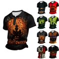 thumbnail image 2 of IAJDKMEK Halloween Men's Polo Short Sleeve Shirt - Button-Down Collar Knit Shirt, Breathable Summer Shirt for Daily Wear, Party, Golf Shirt & Halloween Costume,Dark Green 3XL, 2 of 7