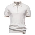 thumbnail image 2 of Sentmoon T-Shirts à Manches Courtes pour Hommes, Blouse Ample et Décontractée à Col Rabattu pour Hommes, Tenues Unies pour Hommes, Agréable pour la Randonnée Ou l'Extérieur, Blanc P, 2 of 9