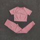 thumbnail image 1 of 2/3/5 Uds. Conjunto de Yoga sin costuras para mujer, ropa deportiva de entrenamiento, ropa de gimnasio, Top corto de manga larga, mallas de cintura alta, trajes deportivos Tan Jianjun  unisex, 1 of 2