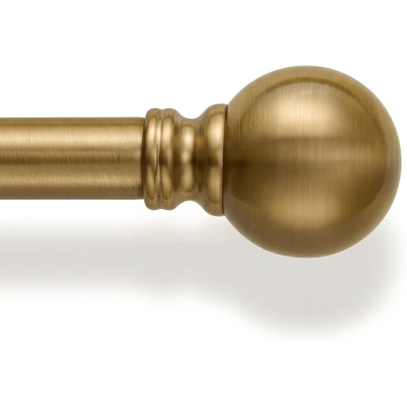 Warm Gold Curtain Rods for Windows 72-144 Inch Brass Extra Long Heavy Duty