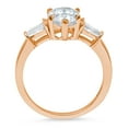 thumbnail image 2 of 2.5 ct Pear Cut White Sapphire 3 Stone 18K Rose Gold Womens Engagement Ring, 2 of 6