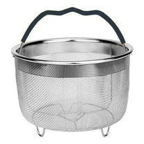Home Decor Steamer Basket, Mesh Steaming Basket Stainless Steel Strainer and Insert for 6 qt quart Instant Pots Accessories, with Handle, fits IP Insta Pots, Instapot (Black)