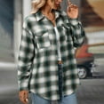 thumbnail image 4 of vigerkar Women's Oversized Casual Shirts Long Sleeve Button Down Plaid Shirt Business Office Work Blouse Top (Green, XXL), 4 of 8