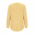 thumbnail image 5 of Women'S Long Sleeve Sweatshirts 2024 Winter Fashion Solid Round-Neck Lightweight Basic Pullover Tops Yellow XL, 5 of 5