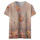 thumbnail image 3 of Blusa Camisas Blusa con estampado floral en 3D Camisas Estilo étnico Mujer Ropa diaria (Caqui XXL) Ygjytge para Mujer Caqui T XXL, 3 of 8