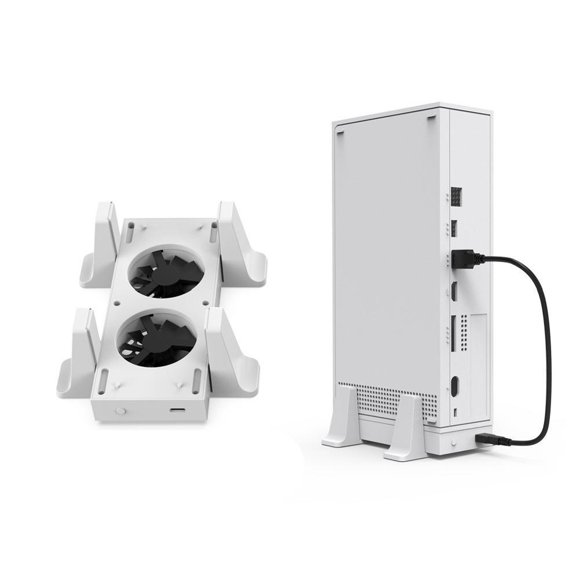 NATEFEMIN Support Vertical Tout-en-un pour Xbox Series S - Ventilateur de Refroidissement + Concentrateur USB, Installation Simple, Sans Câbles Supplémentaires