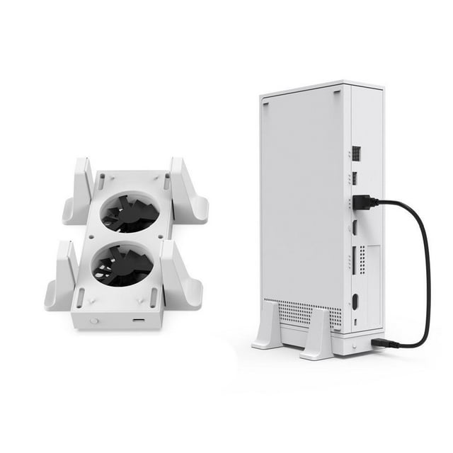 NATEFEMIN All-in-One Vertical Stand for Xbox Series S - Cooling Fan + USB Hub, Simple Setup, No Extra Cables