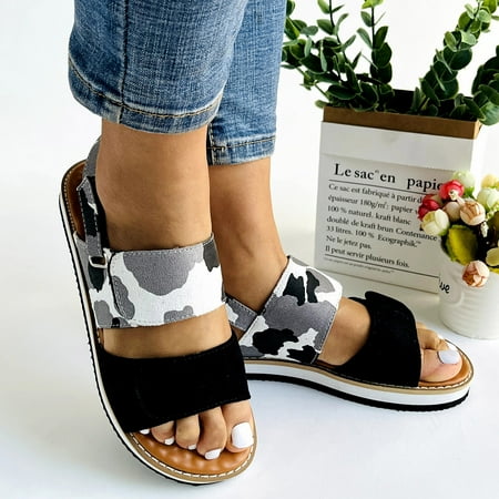

〖Yilirongyumm〗 Grey 37 Sandals Women Sandals Ladies Roman Strap Shoes Sandals For Women Sandals Summer Women Sandals Flat Women s Sandals
