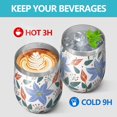 thumbnail image 4 of Floral 12oz Stainless Steel Insulated Wine Tumbler with Lid and Straw – Double Wall Vacuum Mug for Hot & Cold Drinks, 304 Steel Interior, Sweat-Free Design,Thanksgiving,Christmas, Spring,Flower, 4 of 5