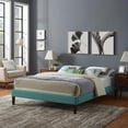thumbnail image 6 of Modway Tessie Queen Polyester Fabric Bed Frame with Squared Tapered Legs in Teal, 6 of 6