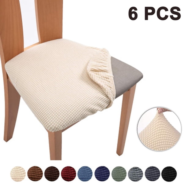 6 fundas elásticas para asientos de sillas de jacquard, extraíbles, lavables y antipolvo, para sillas de comedor, 0126