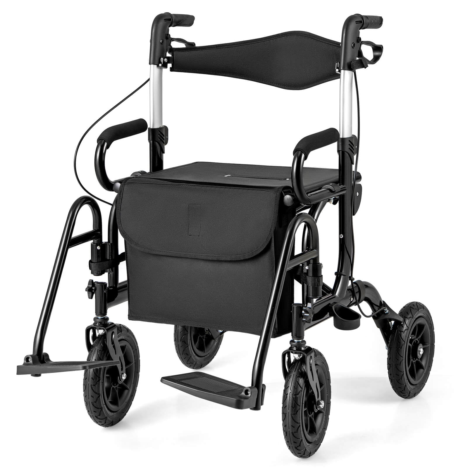 Hugo Elite Rollator Rolling Walker with Seat and Backrest, Blue