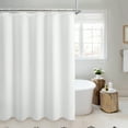 thumbnail image 5 of Barossa Design Cotton Blend Waffle Shower Curtain Fabric, Hotel Grade, Water Repellent- White, 72" x 75", 5 of 7