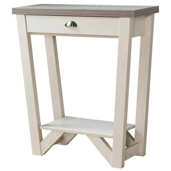 Furniture Of America Iga 1 Drawer Console Table In Ivory And Light Furniture Of America Iga 1 Drawer Console Table In Ivory And Light Oak