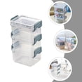 thumbnail image 2 of 6 cajas de almacenamiento de escritorio transparentes para organizar joyas, apilables, con hebillas de colores aleatorios., 2 of 5