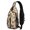 Boston Terrier and Rose Brown Pattern, variant on Pug and Party Hats White Pattern Sling Backpack, Casual Day Sling Pack with Earphone Port, Multi Pocket Design Gift Ideas for Hiking Cycling Walking