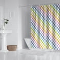 thumbnail image 2 of Colorful Checkerboard Pattern Shower Curtain 72"x72" ,Bathroom Decorative Shower Curtains Set with 12 Hooks,Modern Waterproof Washable Shower Curtain, 2 of 6