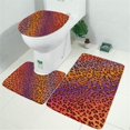 thumbnail image 2 of Orange and Purple Of Leopard Print Bathroom Rugs Sets 3 Piece,Toilet Cover Set,Absorbent Non Slip Bathroom Mats Sets with U-Shaped Contour Rug Toilet Rug Set, 2 of 5