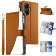 thumbnail image 3 of Funda cartera GANGXUN para Xiaomi POCO F7 5G , cuero PU con tarjetero, cremallera, correa de mano, soporte y protección 494°, 3 of 6