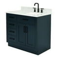 thumbnail image 5 of Ariel Hepburn 37 In. Right Offset Rectangle Sink Vanity With 0.75 In. Carrara White Countertop In Midnight Blue, 5 of 9