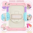 thumbnail image 3 of [Full-Body] Shock-Proof Case for Kids with [Screen Protector] [360 Rotating Hand Strap] &Stand [Pen Holder] for iPad 9.7 2017 / 2018 （Rainbow Pink）, 3 of 6
