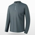 thumbnail image 2 of Stamzod Men's Long Sleeve Sweatshirts 1/4 Zip Stand Collar Pullovers with Pocket Solid Slim Fit Stretch Thermal Plus Size Workout Tee On, 2 of 7
