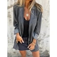 thumbnail image 4 of Women'S Button Denim Shirt Long Sleeve Lapel Casual Loose Denim Jacket Gray S, 4 of 8