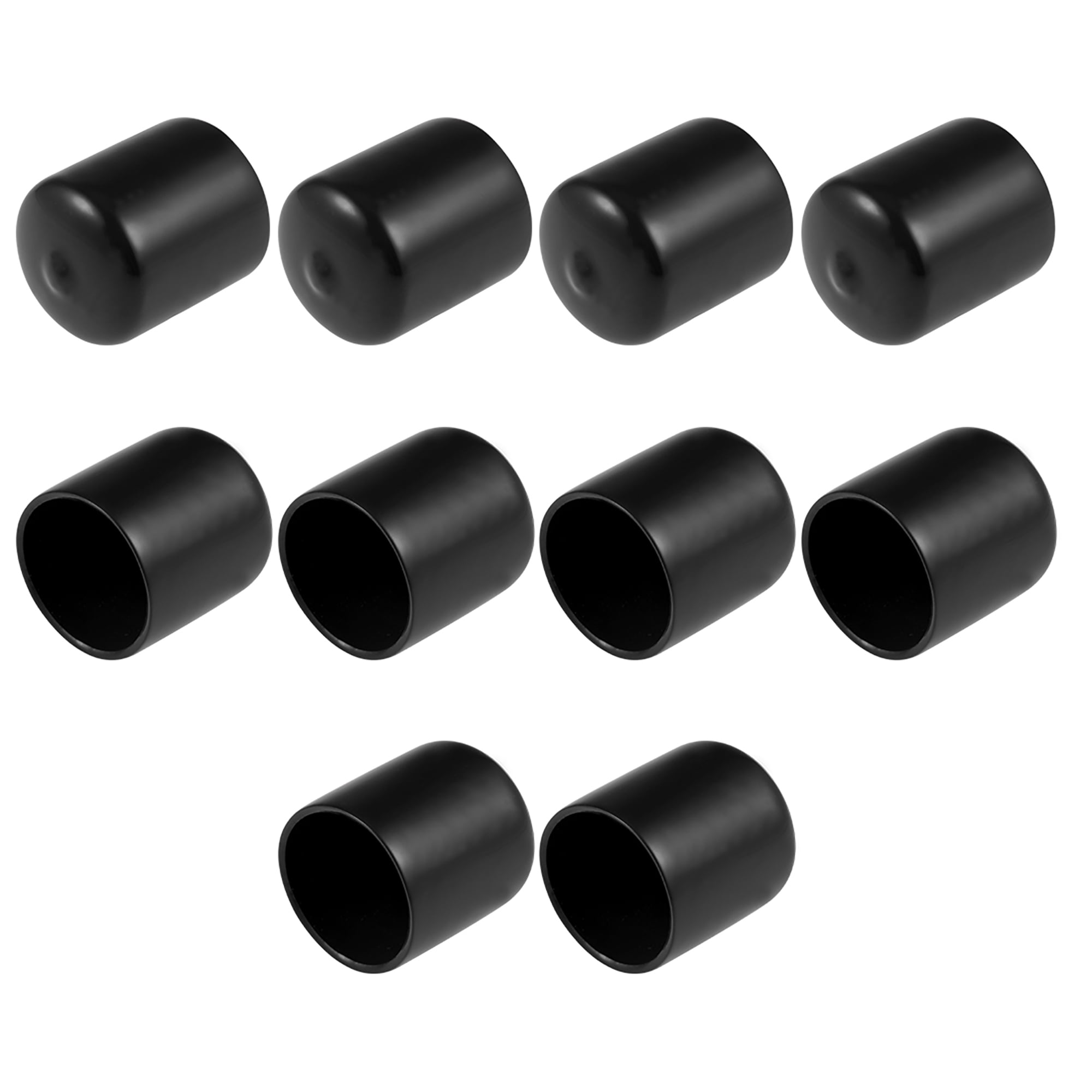 TEHAUX 700pcs Rubber End Caps Round Thread Protector Flexible Black Vinyl End Caps for Furniture Pipes Hoses Screws