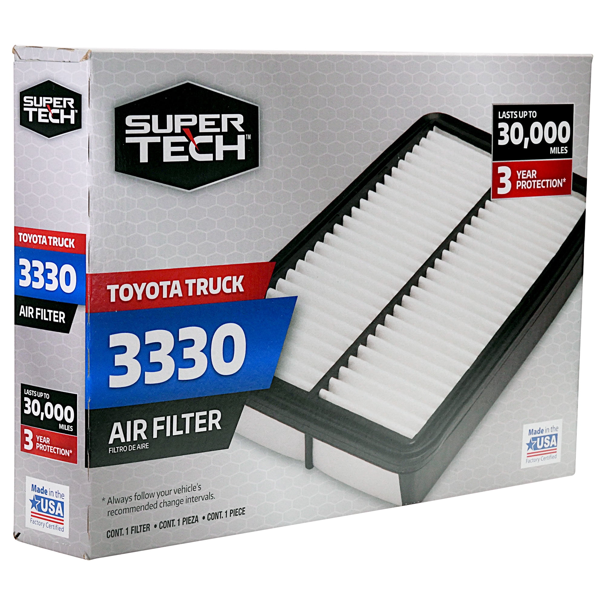 Super Tech 3330 Engine Air Filter, Replacement Filter for Toyota or Toyota Truck Fits select: 1989-1995 TOYOTA PICKUP, 1995-2004 TOYOTA TACOMA