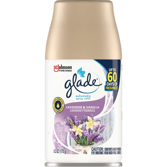 Glade Automatic Spray Refill 1 CT, Lavender & Vanilla, 6.2 OZ. Total, Air Freshener