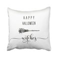 thumbnail image 1 of RYLABLUE Vintage Happy Halloween Witch Broom Pencil Drawing Pattern Polyester 18 x 18 Inch Square Throw Pillow Covers With Hidden Zipper Home Sofa Cushion Decorative Pillowcases, 1 of 1