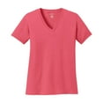 thumbnail image 4 of Port & Company Ladies Core Cotton V-Neck T-Shirt Coral Small, 4 of 5