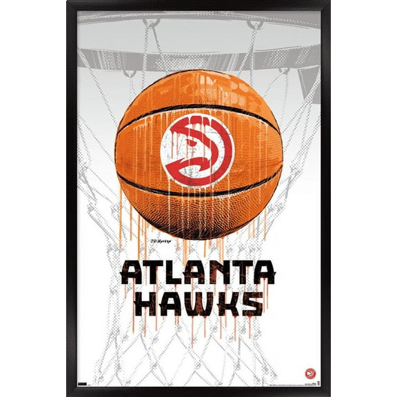 NBA Atlanta Hawks - Drip Basketball 21 Wall Poster, 22.375" x 34", Framed