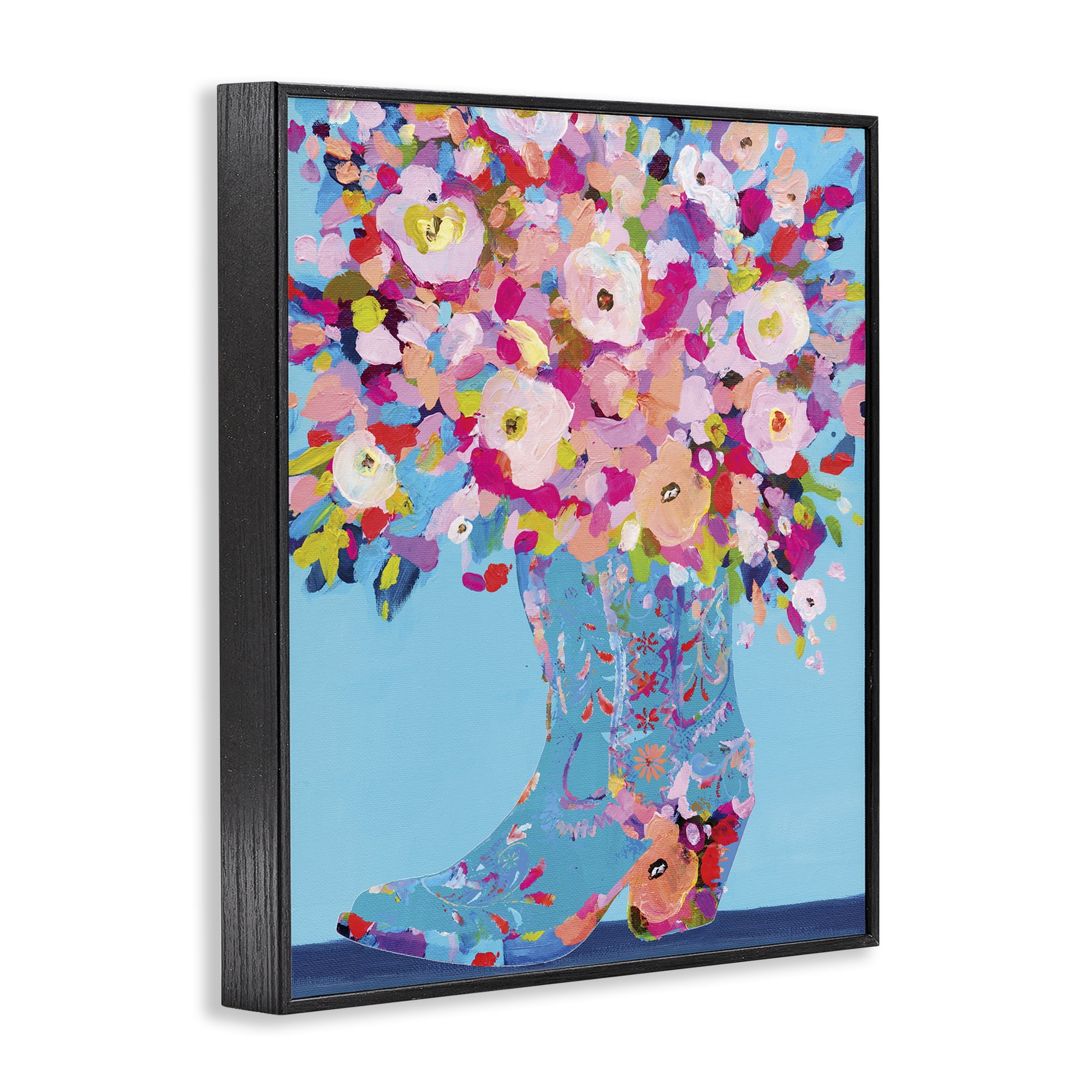 Stupell Industries Cowgirl Dabs of Color Black Framed Giclee Art, design by Kamdon Kreations
