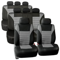FH Group 3 Row 8 Seaters SUV Seat Covers for Auto 3D Mesh Gray Black Free Gift Air Freshener