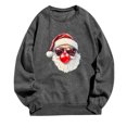 thumbnail image 4 of Craaazy Women's Christmas Santa Graphic Sweatshirt Casual Long Sleeve Crewneck Pullover Holiday Winter Tops Gifts, 4 of 4