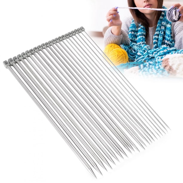 Aguja de tejer de acero inoxidable, herramienta de crochet, aguja de tejer resistente y duradera