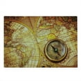 thumbnail image 2 of Antique Cutting Board, Compass on an World Map Historic Borders Century-Old Antiquity Theme, Decorative Tempered Glass Cutting and Serving Board, Large Size, Yellow Orange, by Ambesonne, 2 of 5