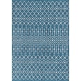 thumbnail image 2 of Unique Loom Trellis Collection Tribal Geometric Transitional Indoor and Outdoor Flatweave Area Rug, 8' x 11' 4", Teal/Gray, 2 of 2