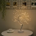 thumbnail image 3 of Lámpara de mesa con forma de árbol de bonsái, 108 LED, luz de árbol de Navidad en miniatura, funciona con pilas o USB, ramas ajustables para decoración navideña del hogar, 3 of 4