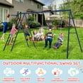 Qhomic 4in1 Swing Sets, 440lbs Heavy Duty AFrame Metal Outdoor Swing
