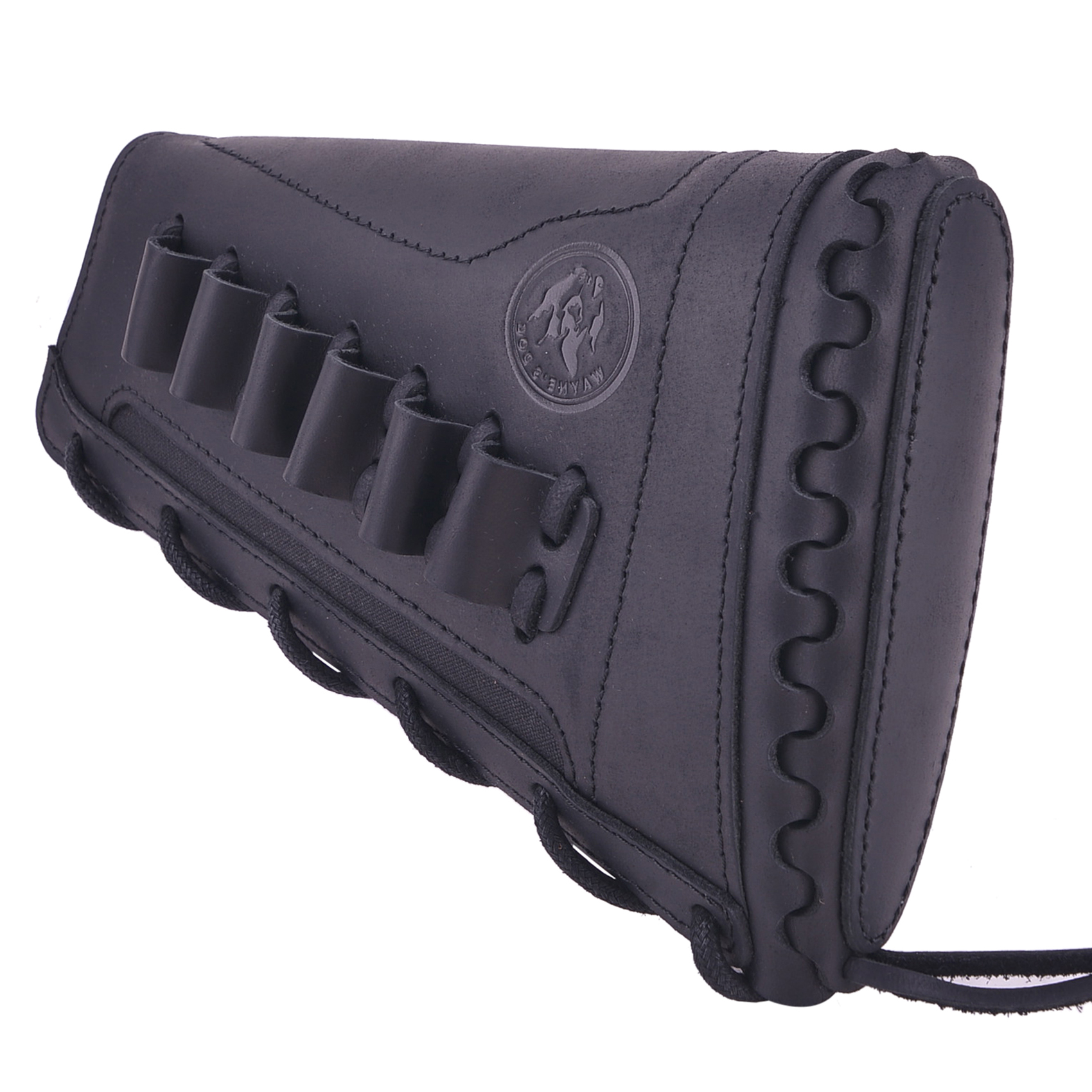 Leather Rifle Buttstock Cover Sleeve with Rifle Ammo Holder .308 .45/70 .40/65 410 .22-250 for Left Handed